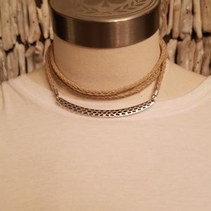 Leather and metal choker